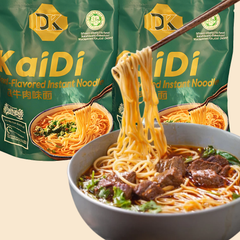 KaiDi  Halal Beef Instant Noodles - Non-Fried, Single-Serve Pouch | Jiangnan-Inspired Healthy Choice