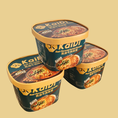 Kaidi Inc Beef Flavor Noodles -  Non-Fried for Delicious Taste | 4.47 oz Per Cup, 6 Cups Per Carton - Warm & Comforting Simple Delicacy